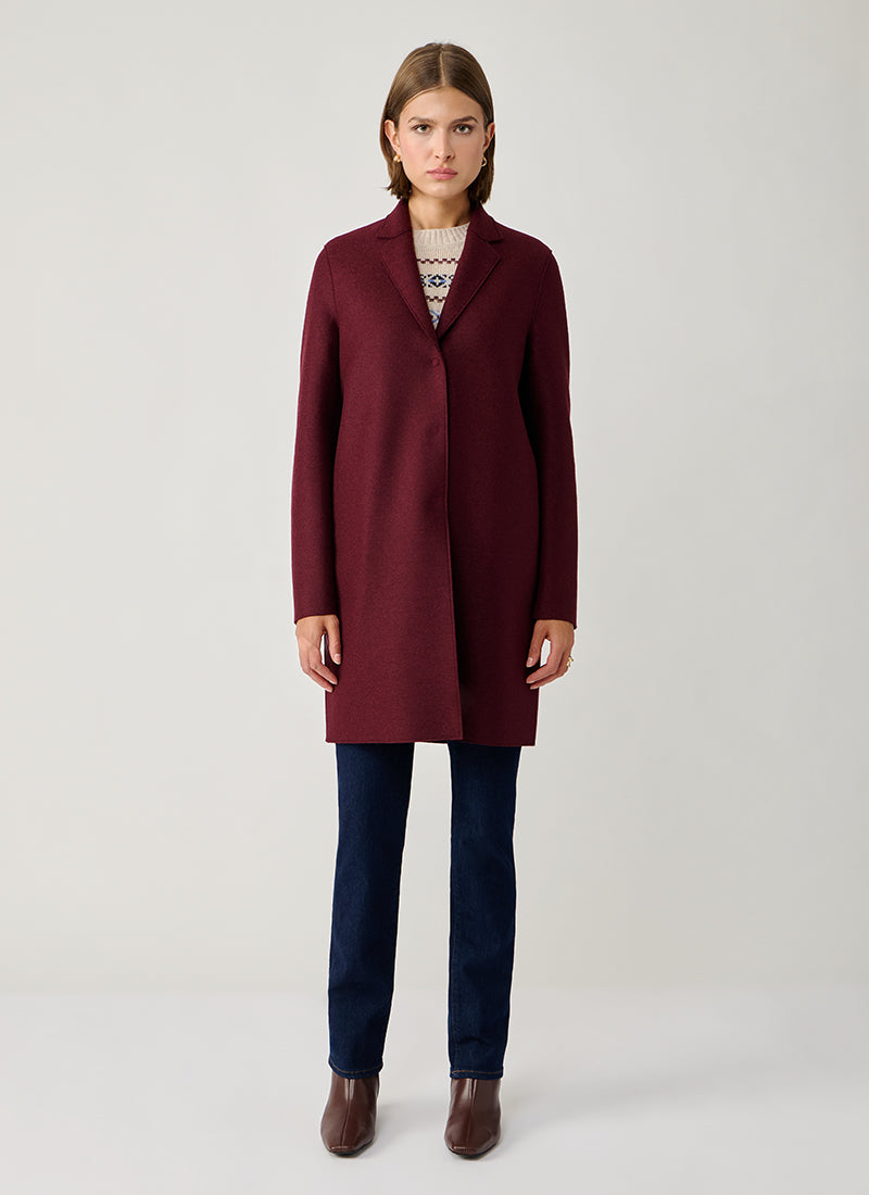 Pressed Wool Cocoon Coat