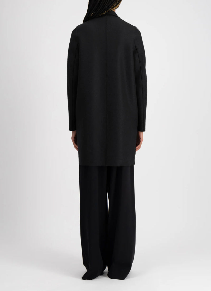 Pressed Wool Cocoon Coat