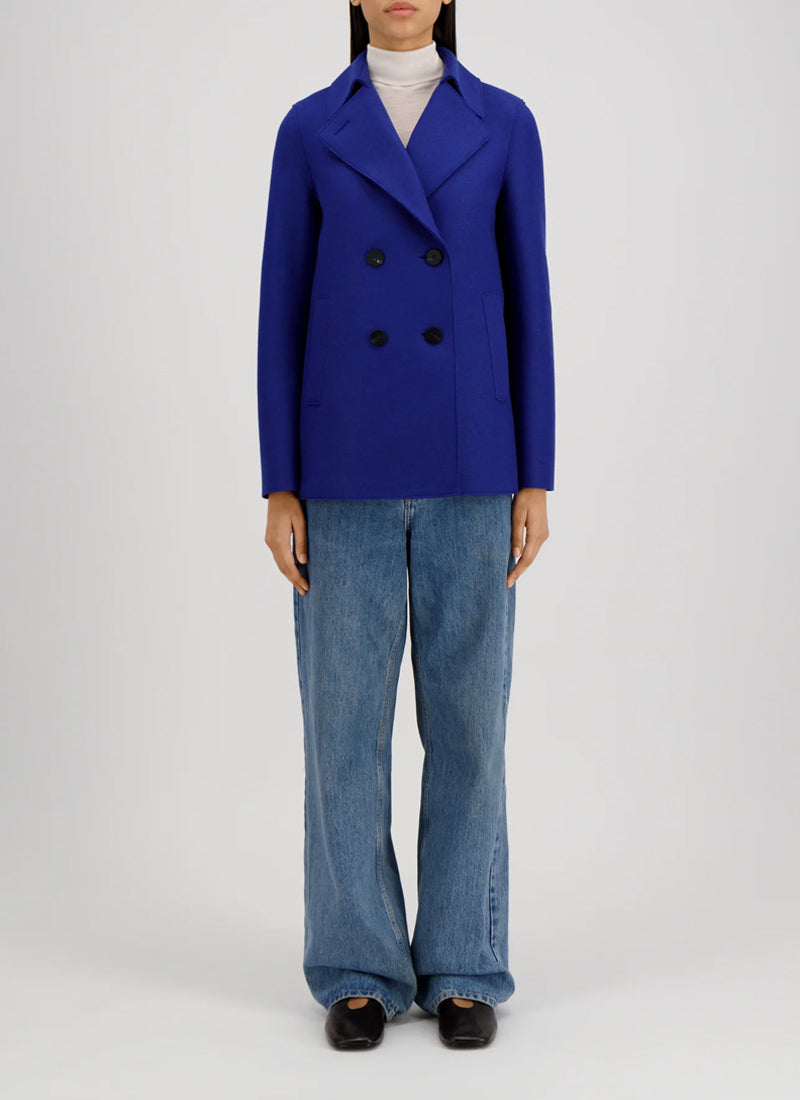 Harris Wharf London Pressed Wool Peacoat