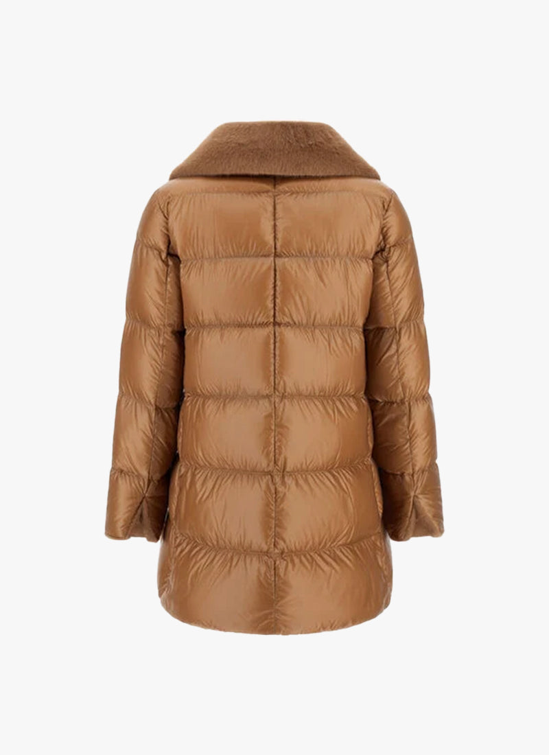 Shiny Nylon Faux Fur Jacket