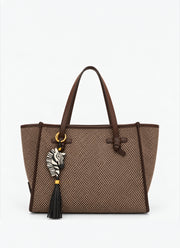 Herringbone Tote with Zebra Keyring