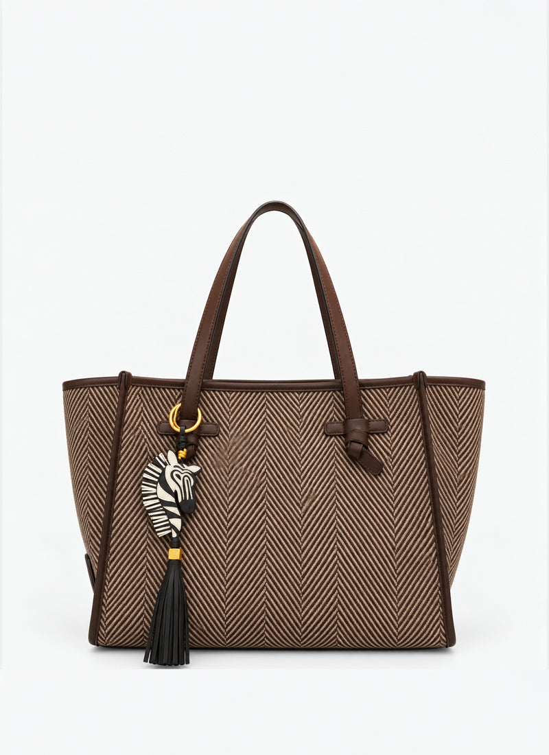 Herringbone Tote with Zebra Keyring