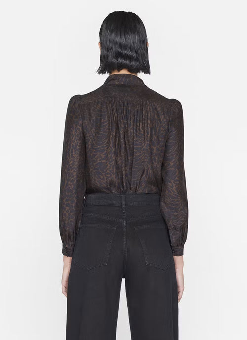 Frame Femme Tie-Neck Silk Blouse
