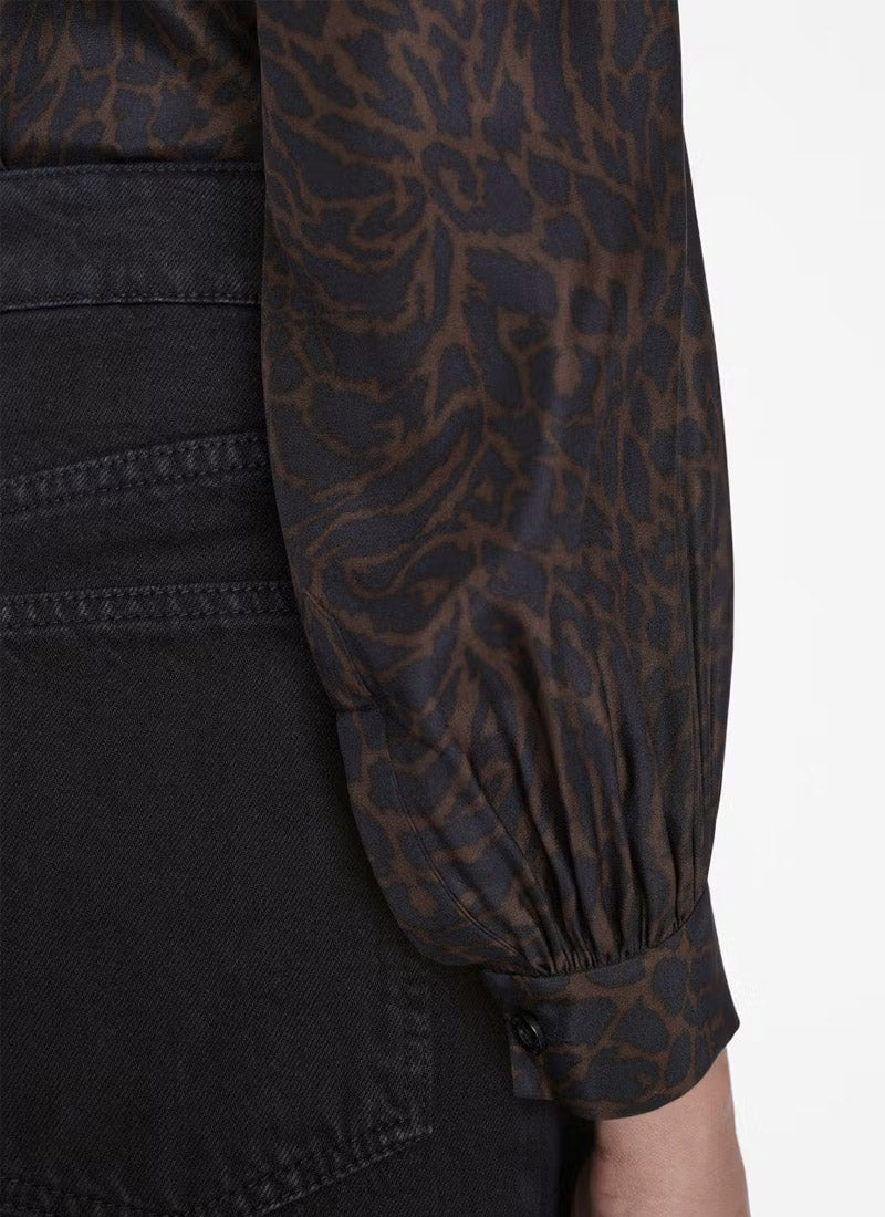 Frame Femme Tie-Neck Silk Blouse
