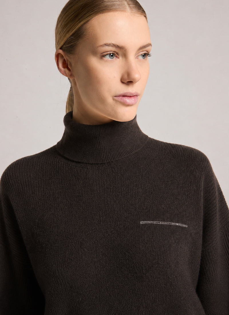  Highlight Silk Cashmere Turtleneck Sweater by Peserico at Andrews 