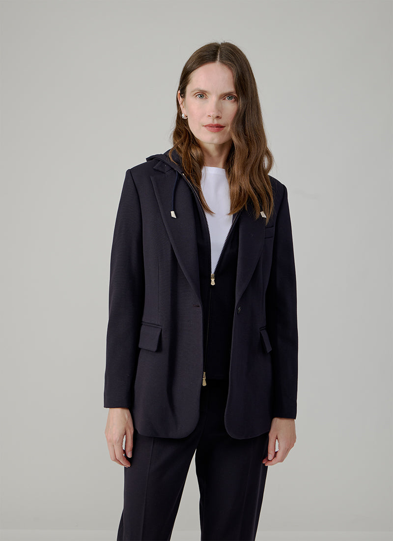  Hooded Single Breasted Blazer by Eleventy at Andrews 