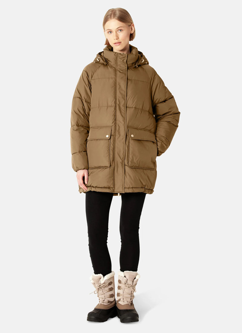 Oversized Padded Coat Brown