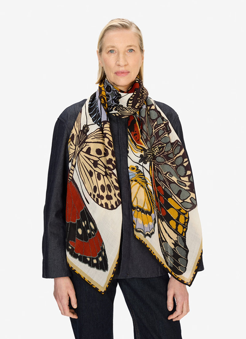 Papillons White Scarf by INOUI EDITIONS at Andrews