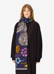 Inoui Editions Gustav 80 Tiger Wool Scarf Nvy