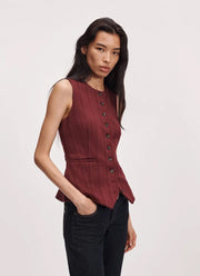 Irina Ponte Jacquard Long Tailored Vest