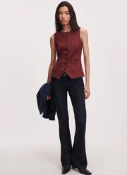 Irina Ponte Jacquard Long Tailored Vest