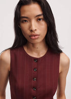 Irina Ponte Jacquard Long Tailored Vest