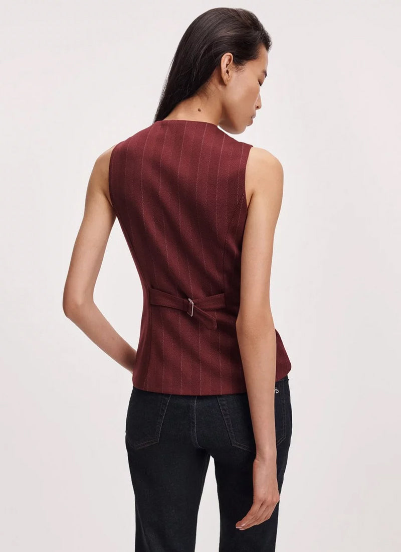 Irina Ponte Jacquard Long Tailored Vest