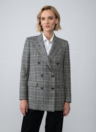 Jasmine Double Breasted Houndstooth Plaid Blazer