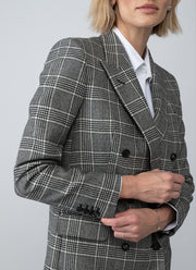 Jasmine Double Breasted Houndstooth Plaid Blazer