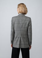 Jasmine Double Breasted Houndstooth Plaid Blazer