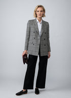 Jasmine Double Breasted Houndstooth Plaid Blazer
