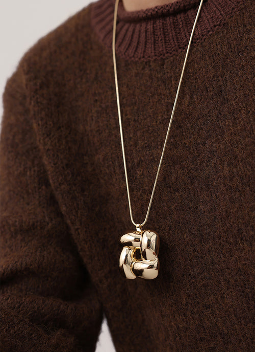 Woven Square Pendant Necklace by Jenny Bird