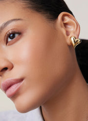 Jenny Bird Art Heart Symmetrical Button Earrings