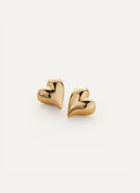 Jenny Bird Art Heart Symmetrical Button Earrings