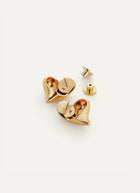 Jenny Bird Art Heart Symmetrical Button Earrings