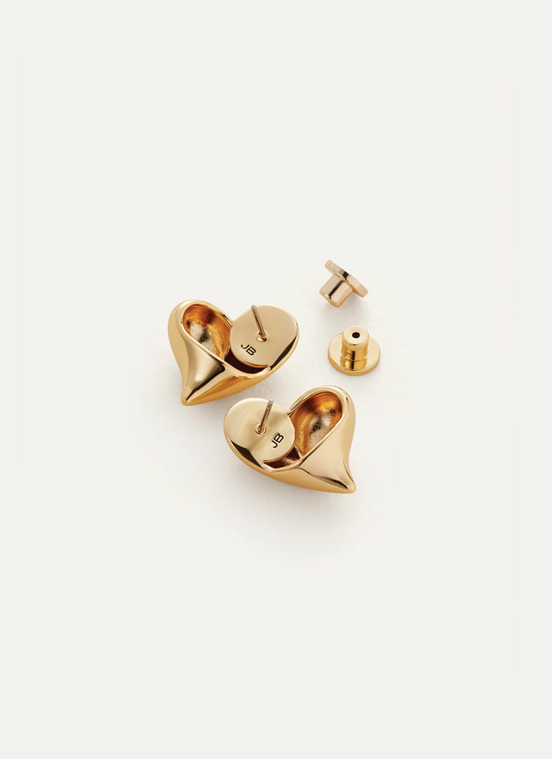 Jenny Bird Art Heart Symmetrical Button Earrings