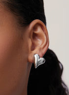 Jenny Bird Art Heart Symmetrical Button Earrings