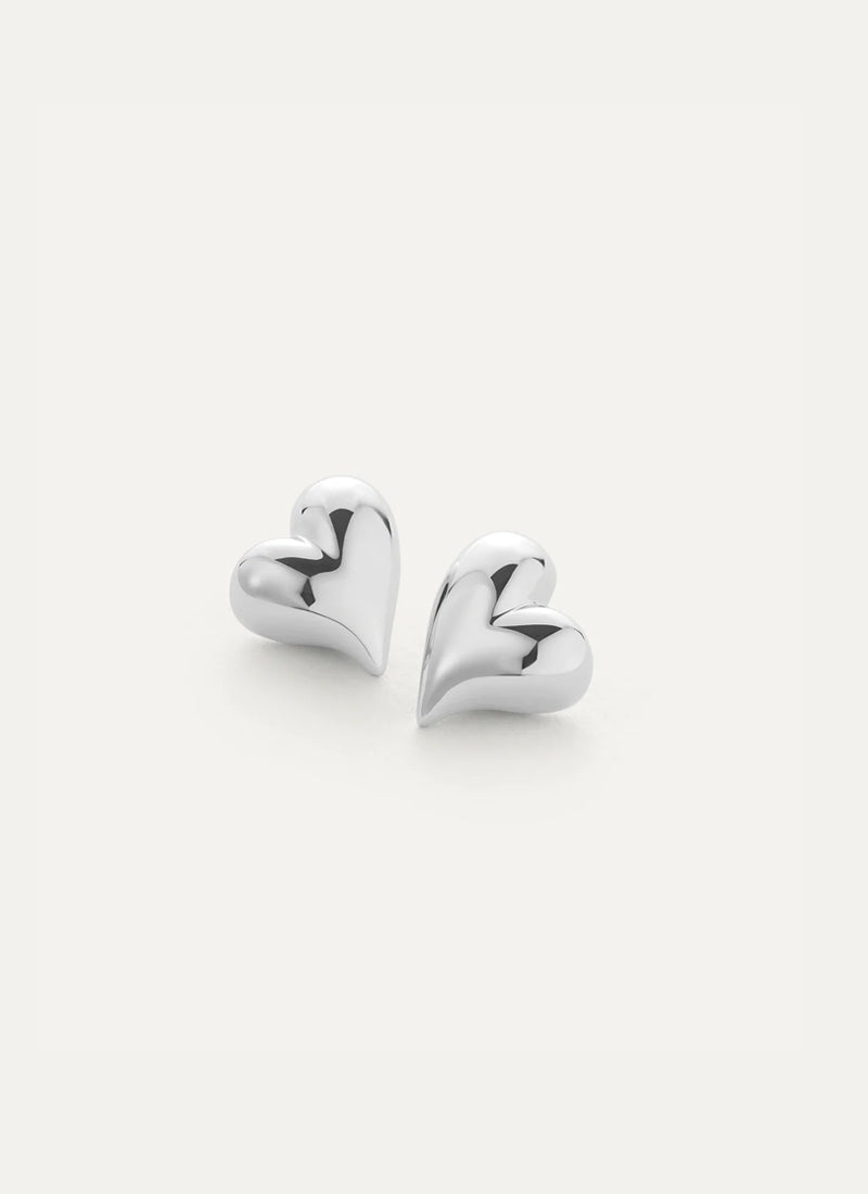 Jenny Bird Art Heart Symmetrical Button Earrings