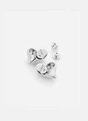 Jenny Bird Art Heart Symmetrical Button Earrings