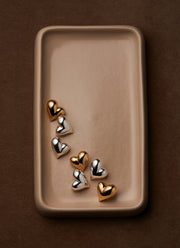 Jenny Bird Art Heart Symmetrical Button Earrings