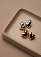 Jenny Bird Art Heart Symmetrical Button Earrings