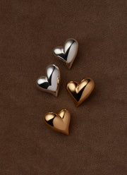 Jenny Bird Art Heart Symmetrical Button Earrings