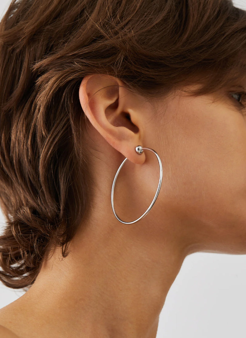 Jenny Bird Medium Rhodium Icon Hoops