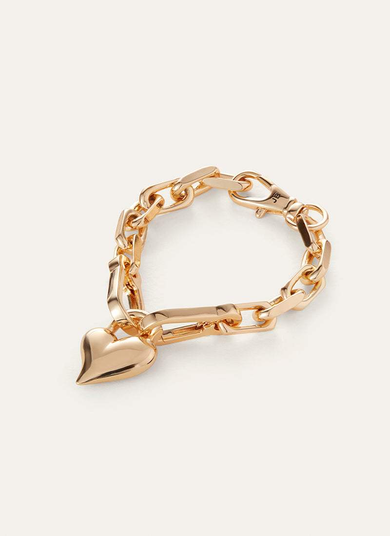 Jenny Bird Padlock Heart Chain Bracelet Gold