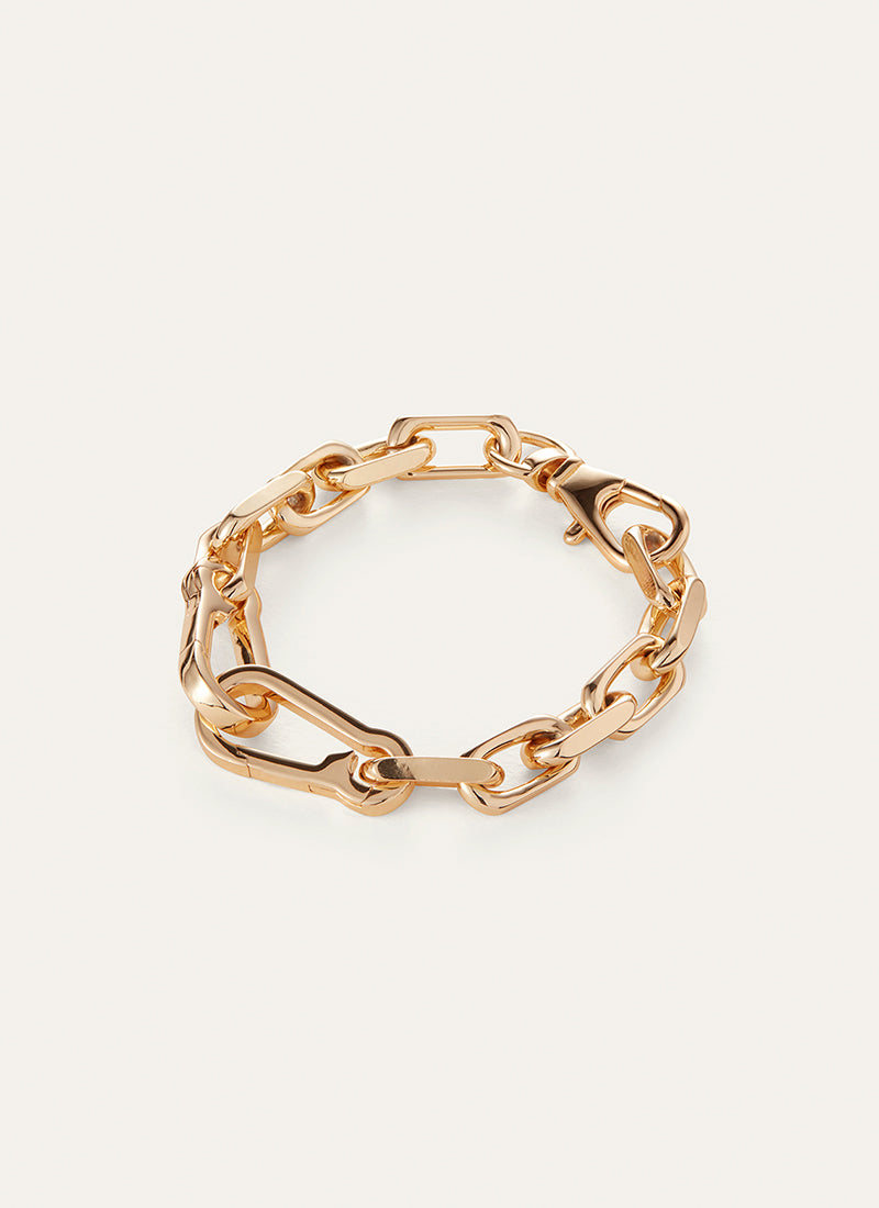 Jenny Bird Padlock Heart Chain Bracelet Gold