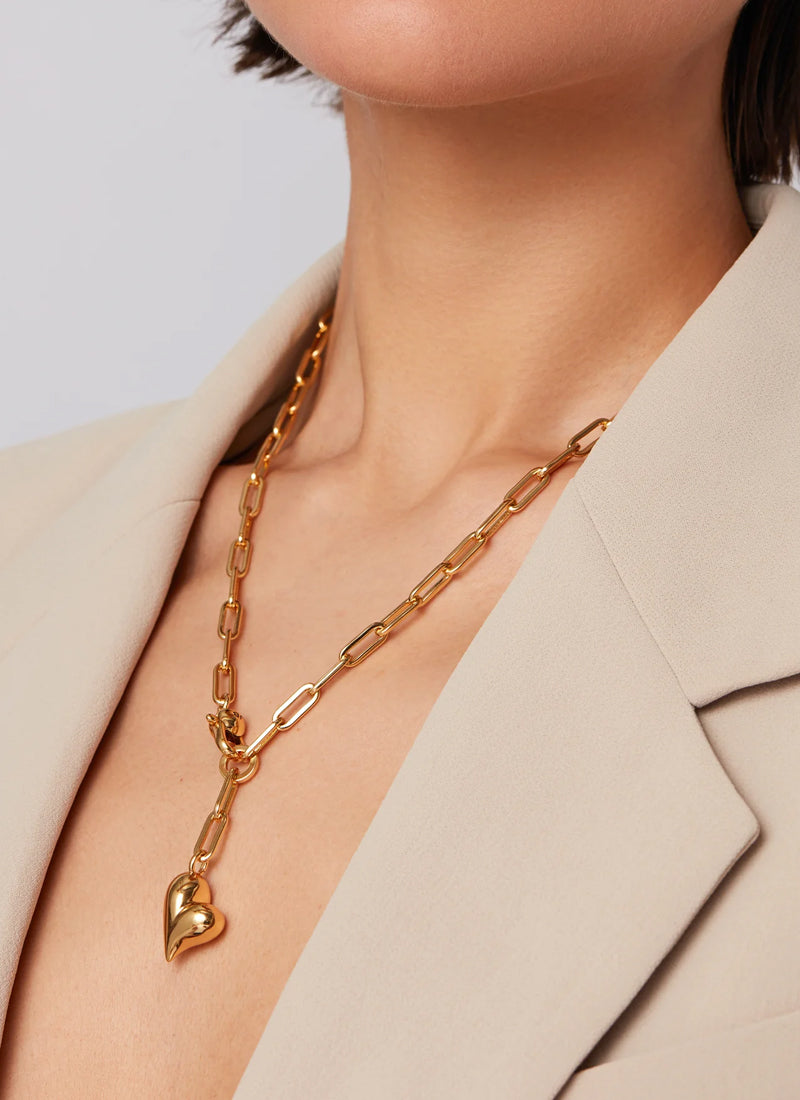  Puffy Heart Gold Necklace Jenny Bird at Andrews 