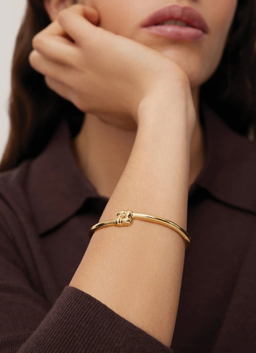 Slim Woven Square Bangle by Jenny Bird