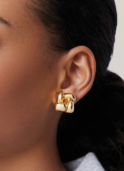 Small Woven Square Earrings by Jenny Bird