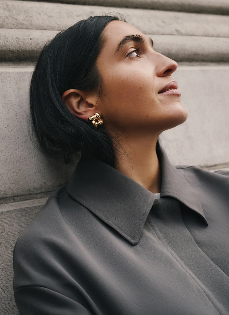 Small Woven Square Earrings by Jenny Bird