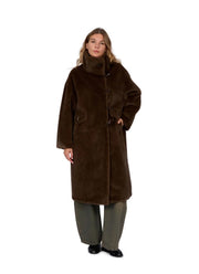 Julie Faux Fur Funnel Neck Coat