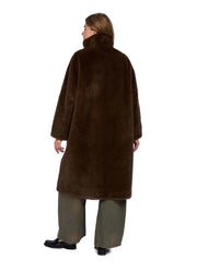 Julie Faux Fur Funnel Neck Coat