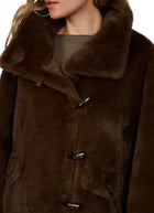 Julie Faux Fur Funnel Neck Coat