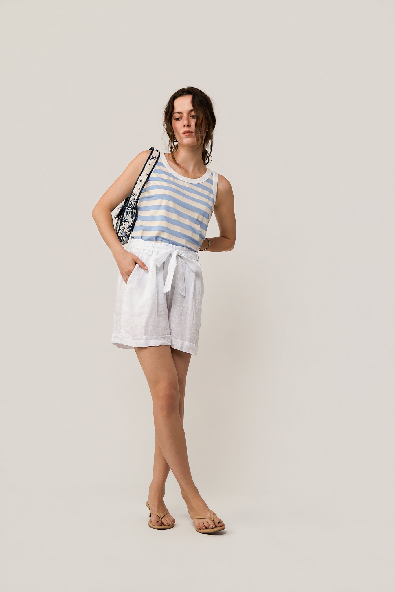 Tie Waist Linen Shorts by MAMOUCHKA PARIS at Andrews