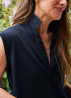Frank & Eileen Olivia Cotton Popover Henley Tank Top
