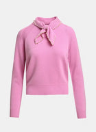 Kasa Pearl-Embellished Bow Collar Pullover