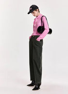 Kasa Pearl-Embellished Bow Collar Pullover