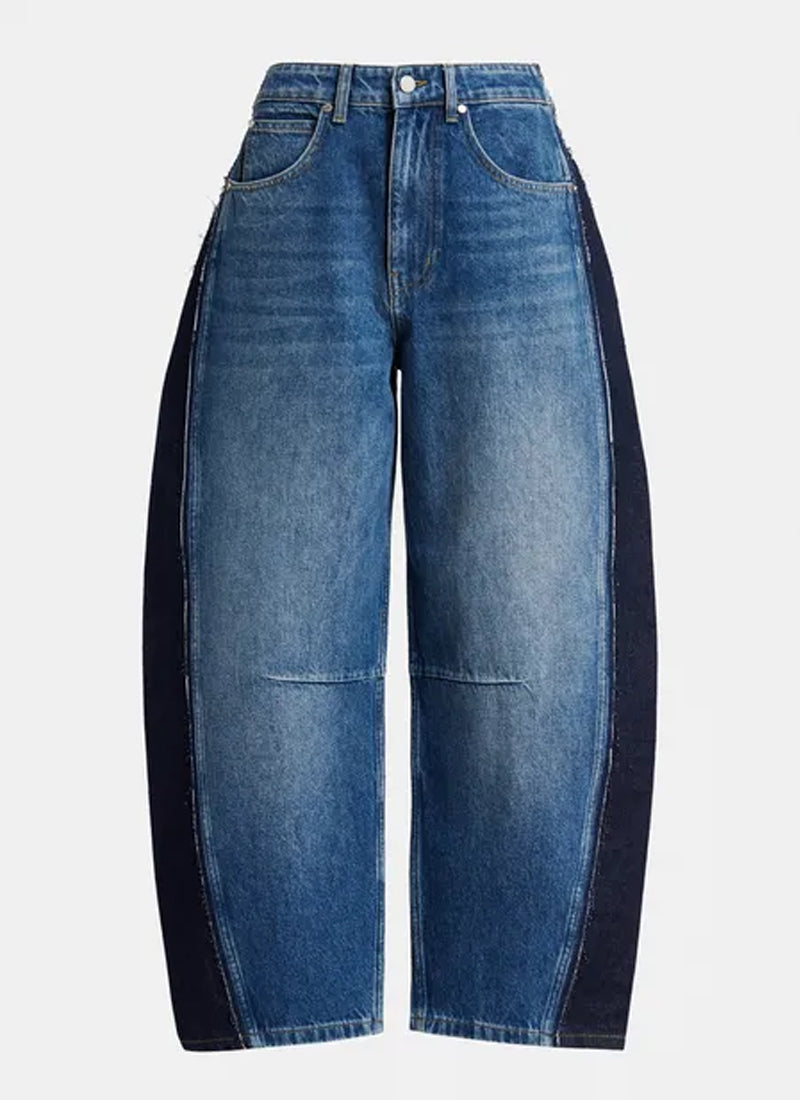 Kashba Patchwork Barrel Leg Jeans