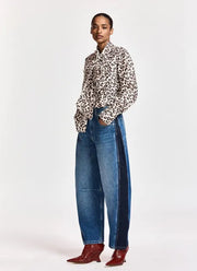 Kashba Patchwork Barrel Leg Jeans