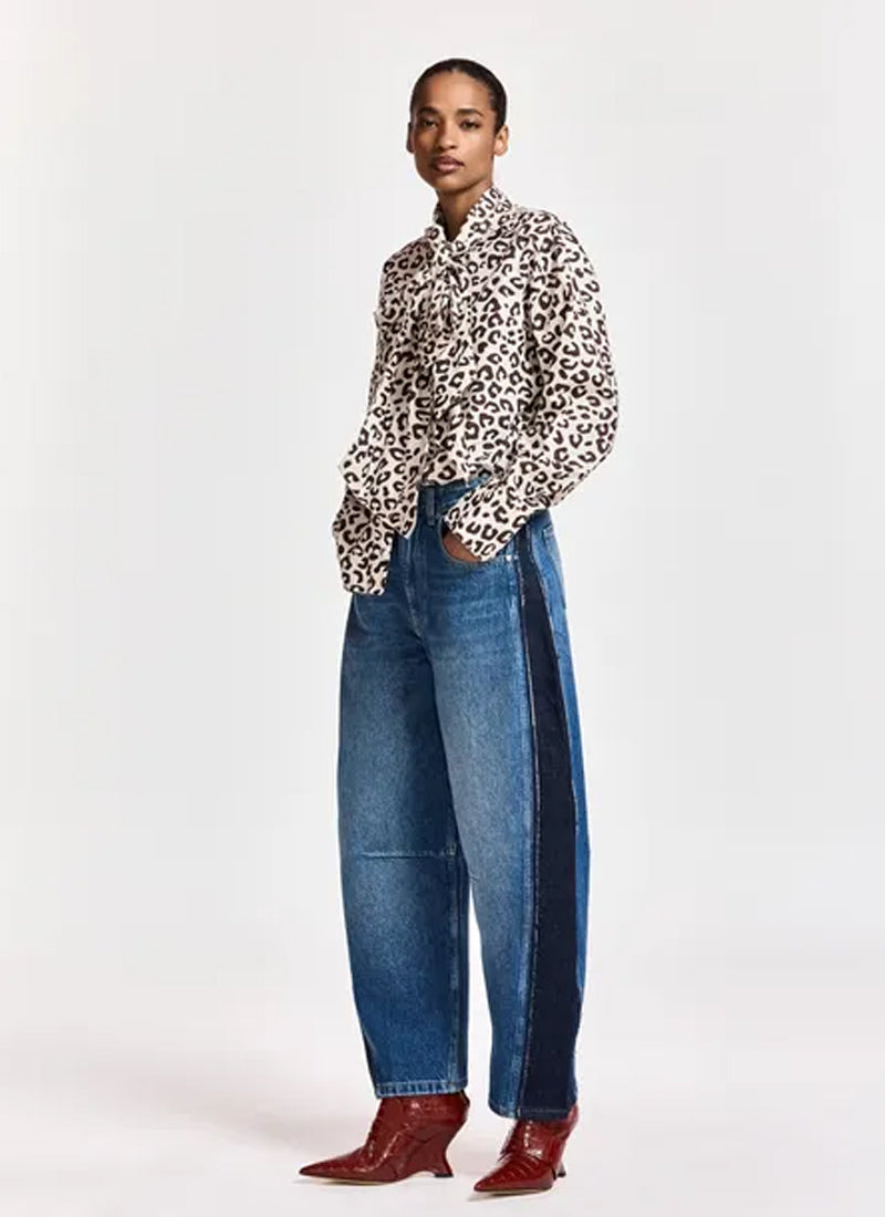 Kashba Patchwork Barrel Leg Jeans