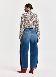 Kashba Patchwork Barrel Leg Jeans